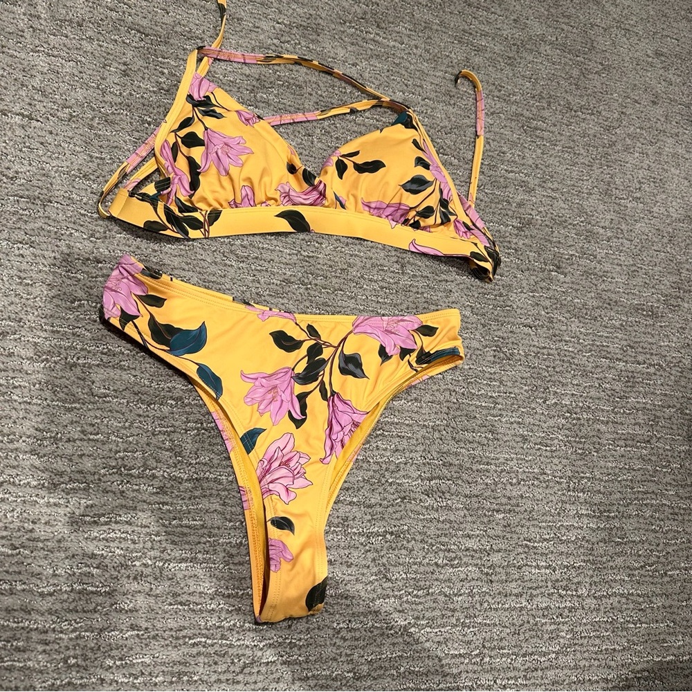 Floral Yellow Bikini Set